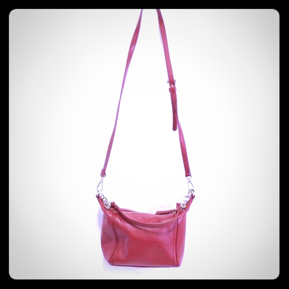 Tommy Hilfiger EUC red leather crossbody purse